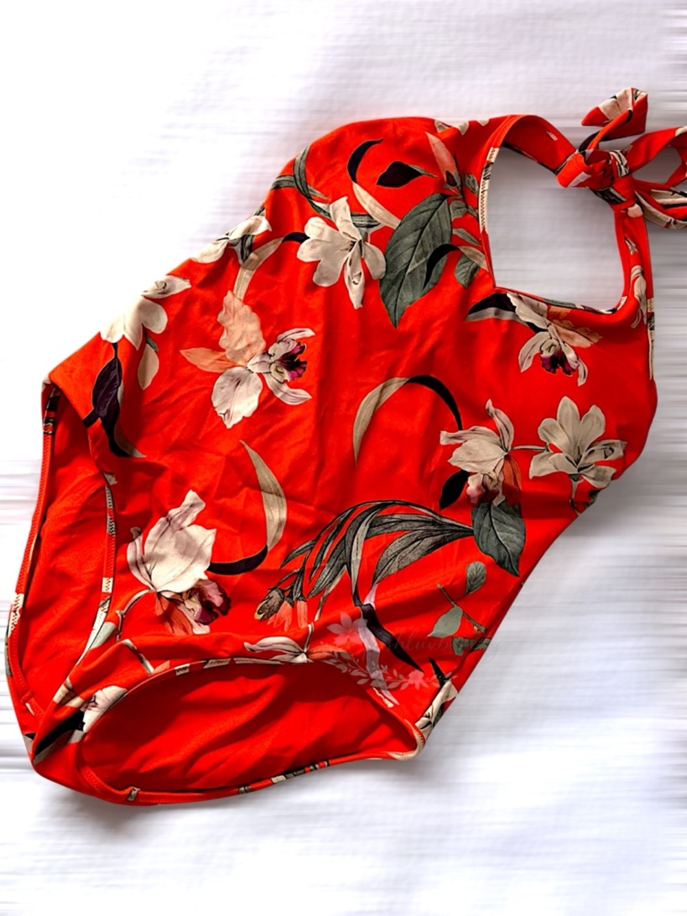 SOLD!! Athleta Tropical Floral Halter One-Piece Swimsuit - Picture 2 of 6